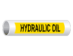 ASME A13.1 Hydraulic Oil Pipe Label PIPE-23705-BLKonYLW