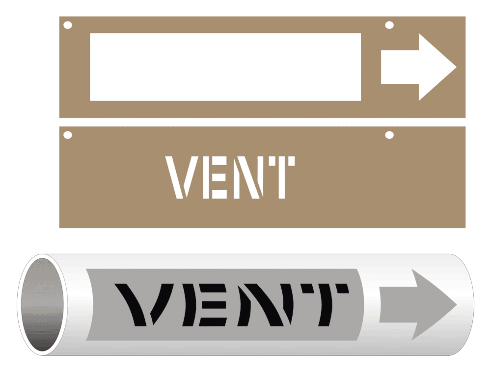 ASME A13.1 Vent Pipe Marking Stencil PIPE24375STENCIL