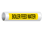 ASME A13.1 Boiler Feed Water Black On Yellow Pipe Label PIPE-23130-BLKonYLW