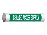 ASME A13.1 Chilled Water Supply Pipe Label PIPE-23190-WHTonGreen