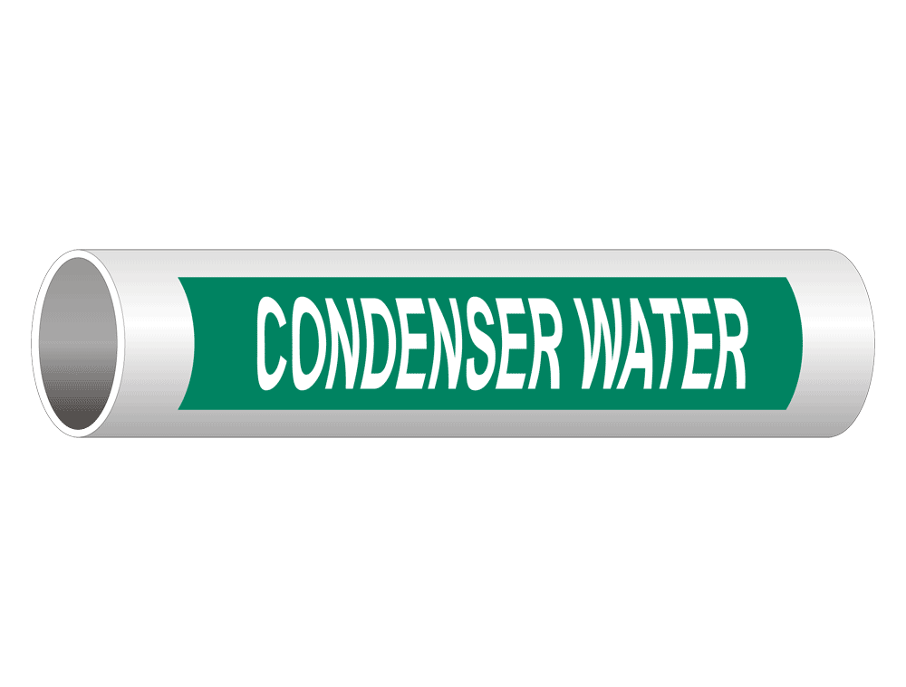 ASME A13.1 Condenser Water Pipe Label PIPE23270WHTonGreen