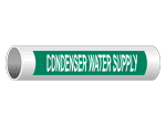 ASME A13.1 Condenser Water Return Pipe Label PIPE-23280-WHTonGreen