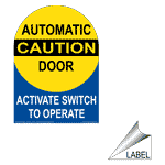 Automatic Door - Activate Switch To Operate Label LABEL-CIRCLE-179-a