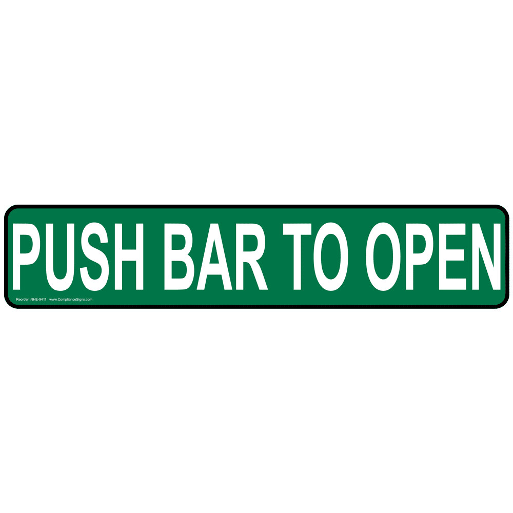 In Emergency Push Bar To Open Safety Sign (L) - Self Adhesive Sticker (450m X 150mm - View #11