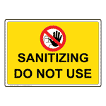 Sanitizing Do Not Use Sign With Symbol NHE-26820