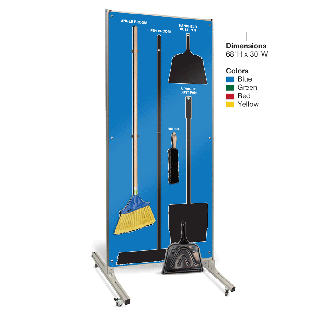 Mobile Clean and Sweep Shadow Board - Blue