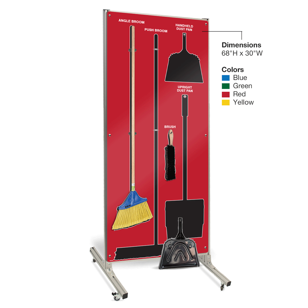 Mobile Clean and Sweep Shadow Board - Red