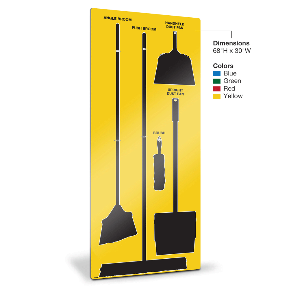 Sweeping Tools Shadow Board - Yellow - 68x30 Inch - 5S Product
