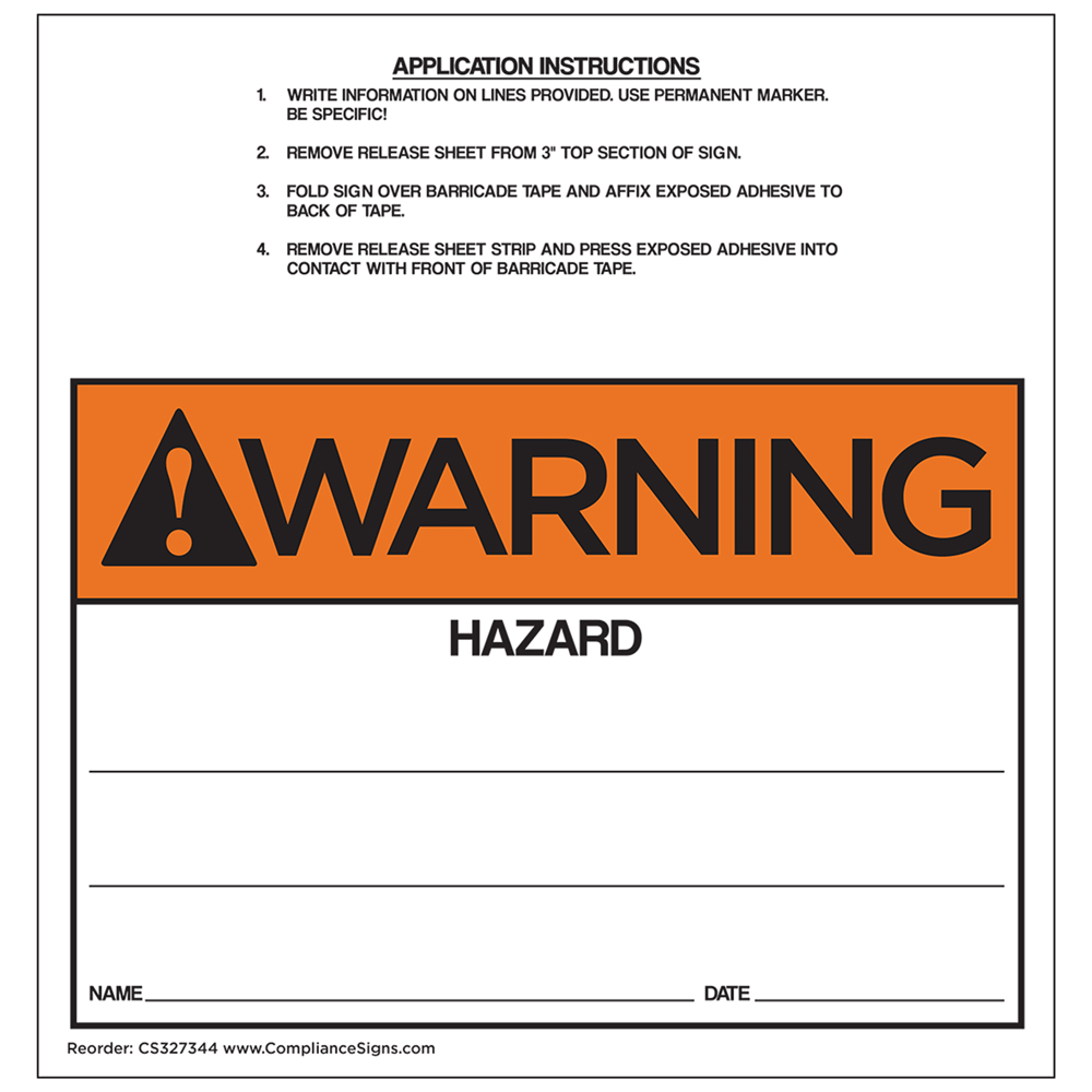 ANSI Warning Header Blank EZMake Labels CS417619