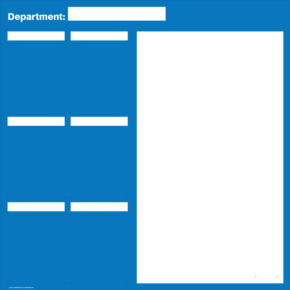 Blue Document Holder Dry Erase KPI Board CS386375