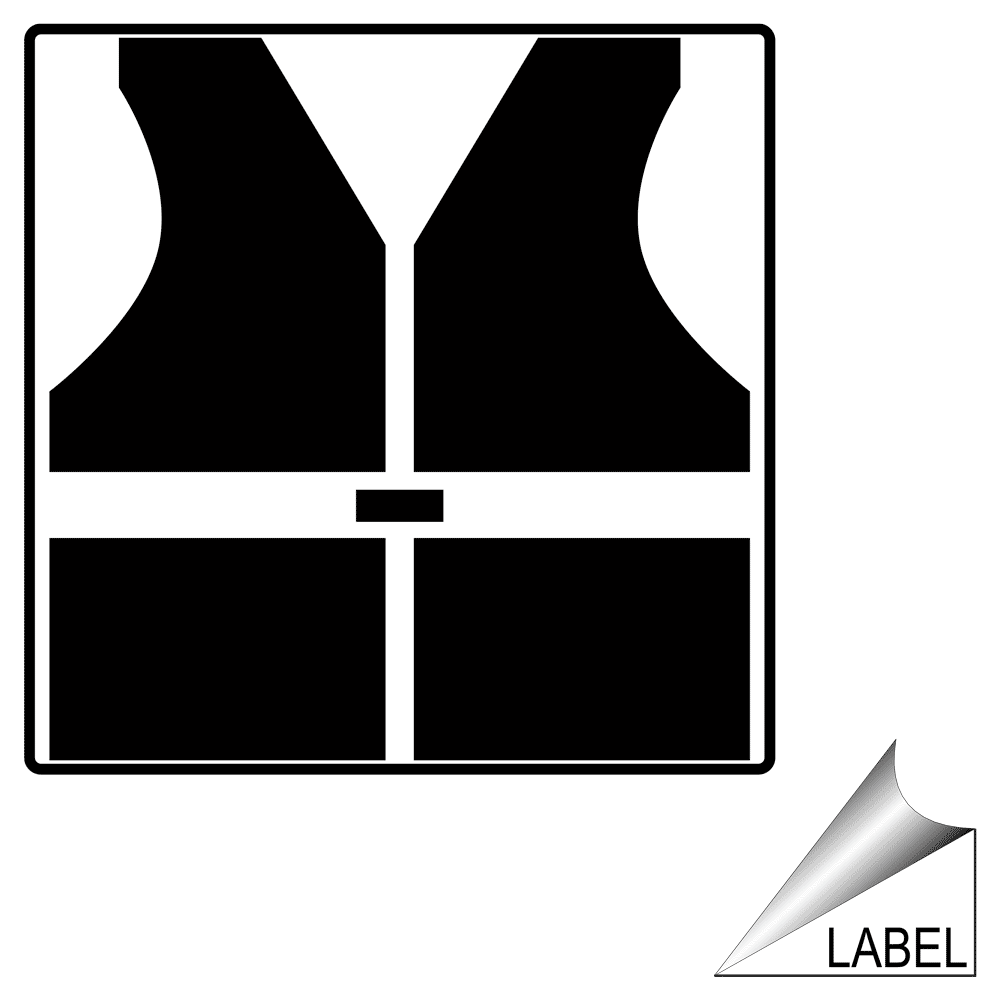 Boating / Marine Life Jacket Symbol Label / Sticker White Reflective
