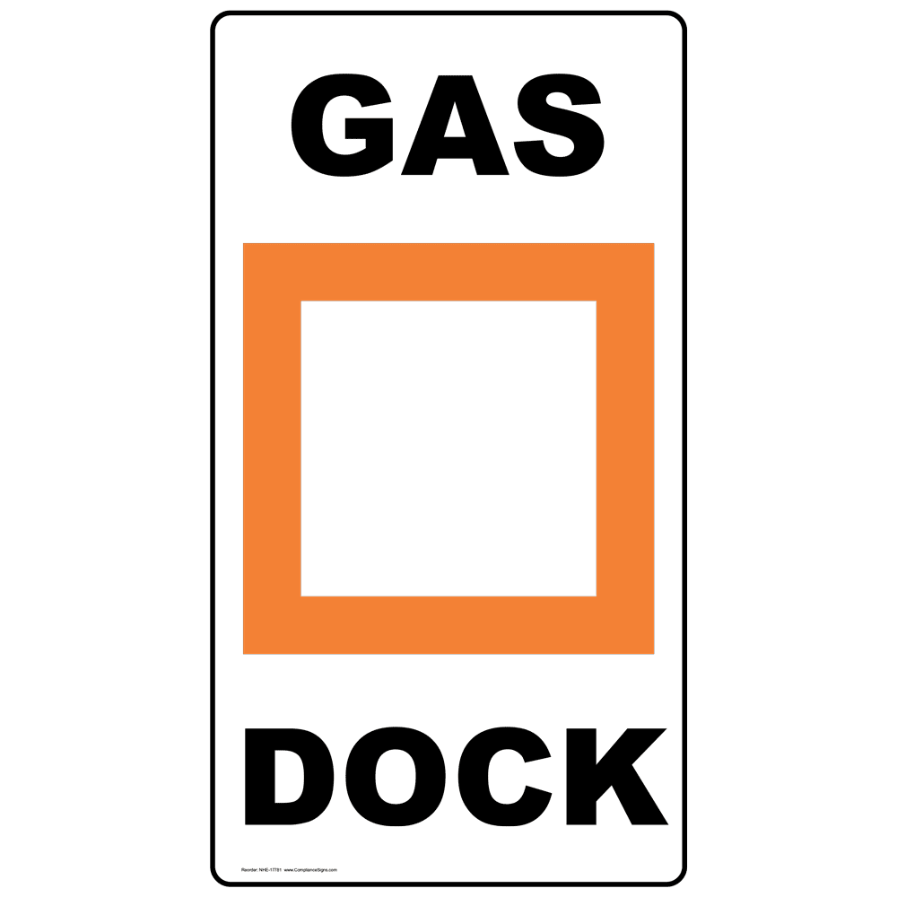 Boating / Marine Gas Dock Label / Sticker White Reflective US Made