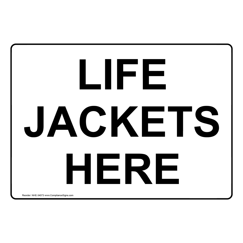 Laser engraved boat safety LIFE JACKET large size label sign 3M adheisive