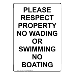 Portrait Please Respect Property No Wading Or Sign NHEP-50517