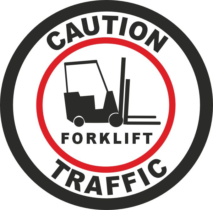 Caution Forklift Traffic Circle Floor Sign