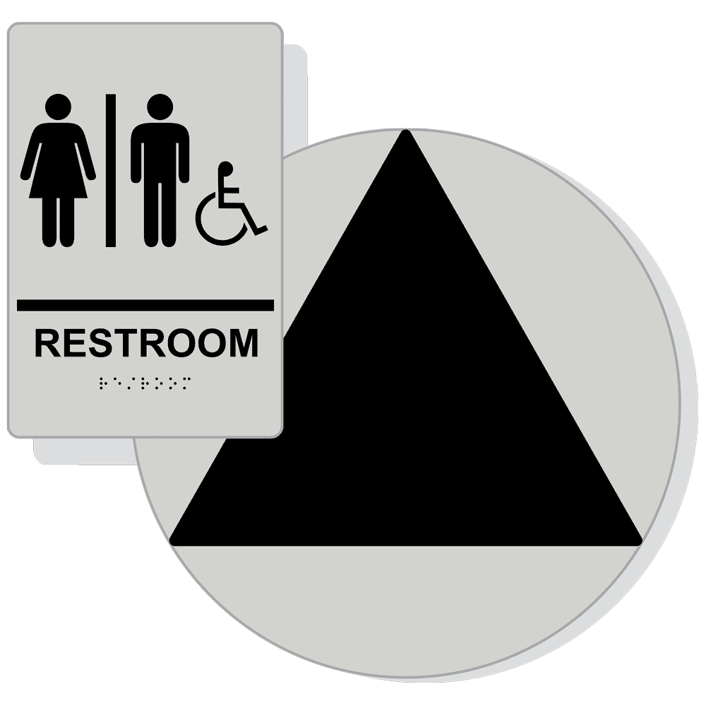 California Title 24 Restroom Braille Sign RRE-120-DCT-T24_BLKonPRLGY