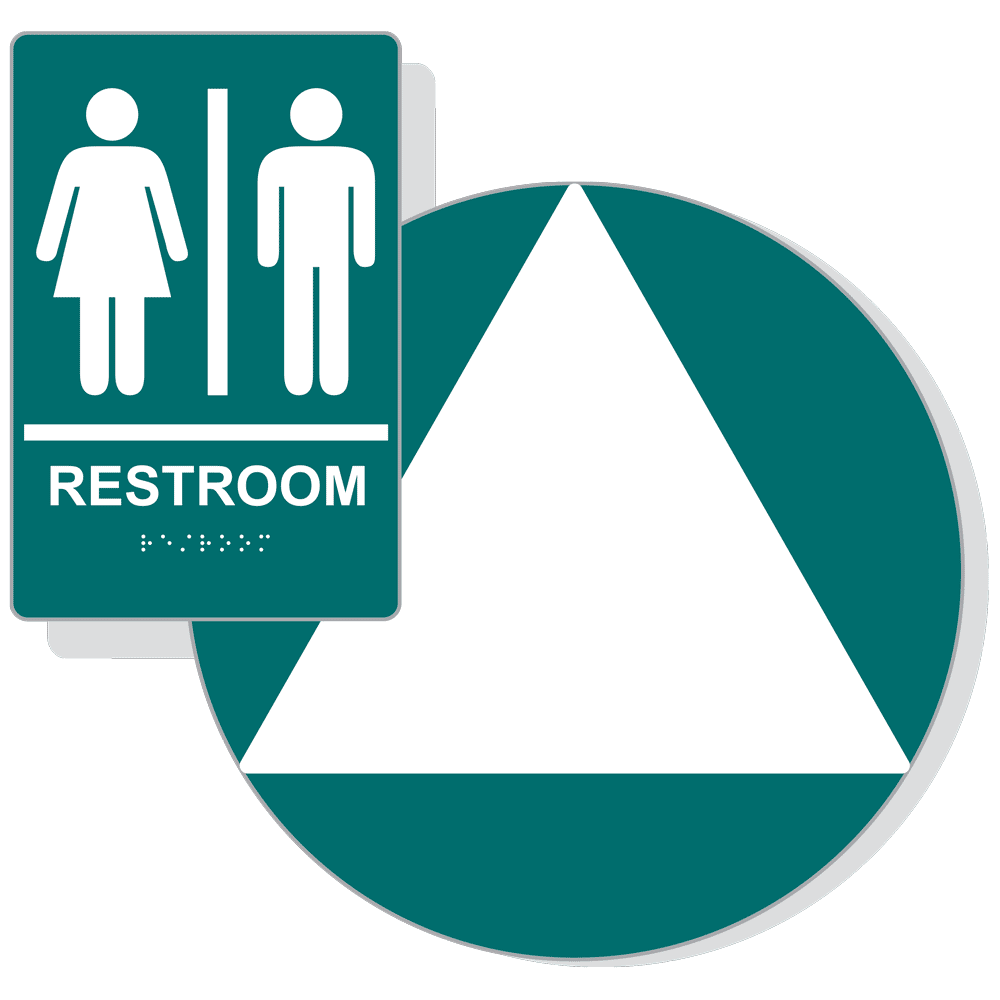 California Title 24 Restroom Braille Sign RRE-110-DCT-T24_WHTonBHMABLU