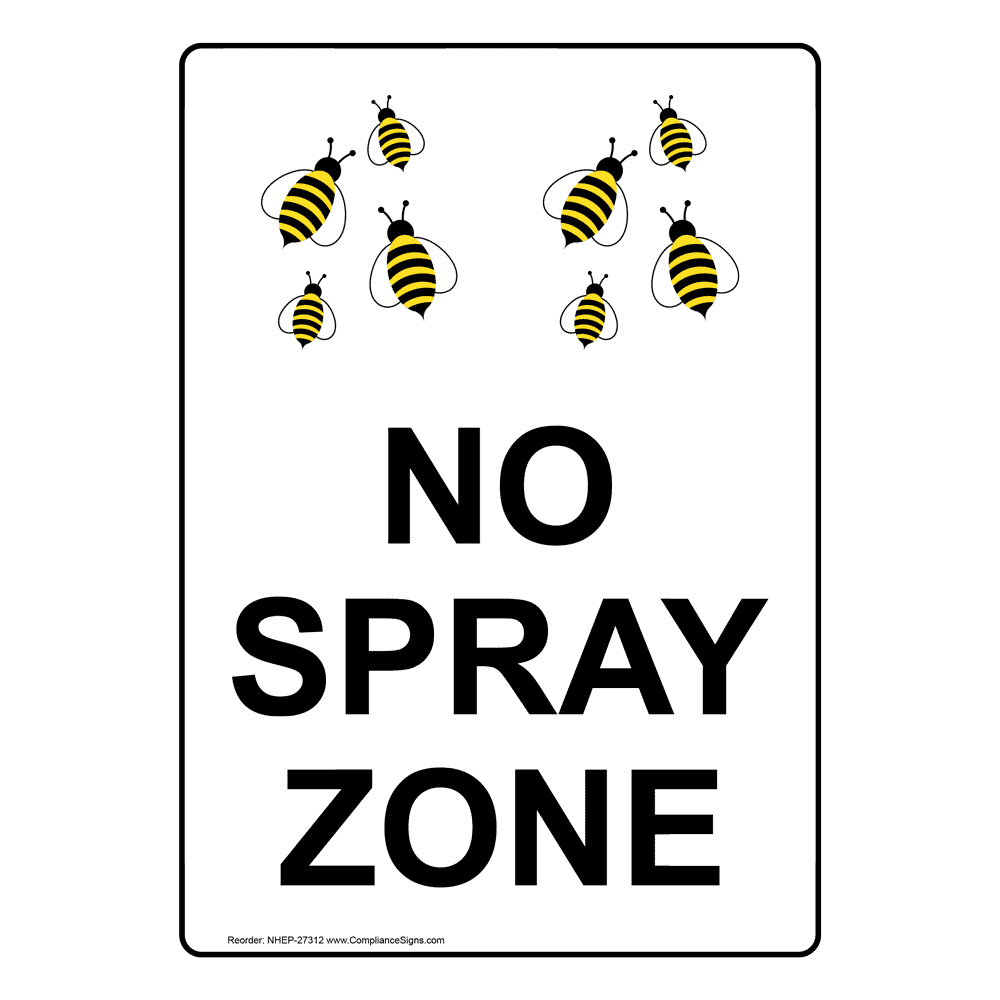 made in USA Aucun Spray zone signe avec symbole en aluminium pour Agricole 14x10 en 