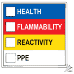 Health Flammability Reactivity Ppe Label HAZCHEM-14711 Chemical