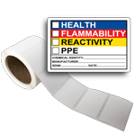 Health Flammability Reactivity PPE Chemical Roll Label LDRE-35733
