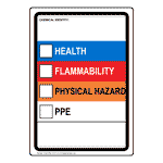 Chemical Identity Health Flammability Hazard PPE Sign HAZCHEM-14707