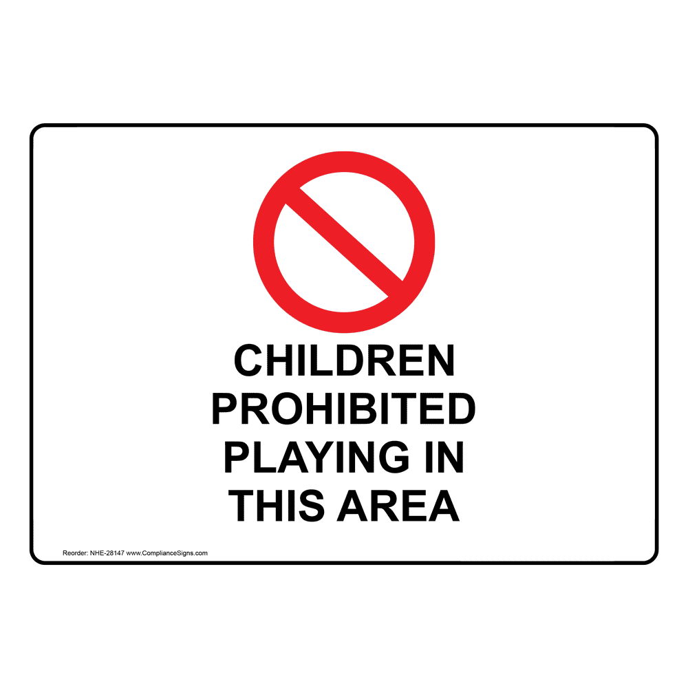 illustration of no sign on kids playing in dangerous part of the