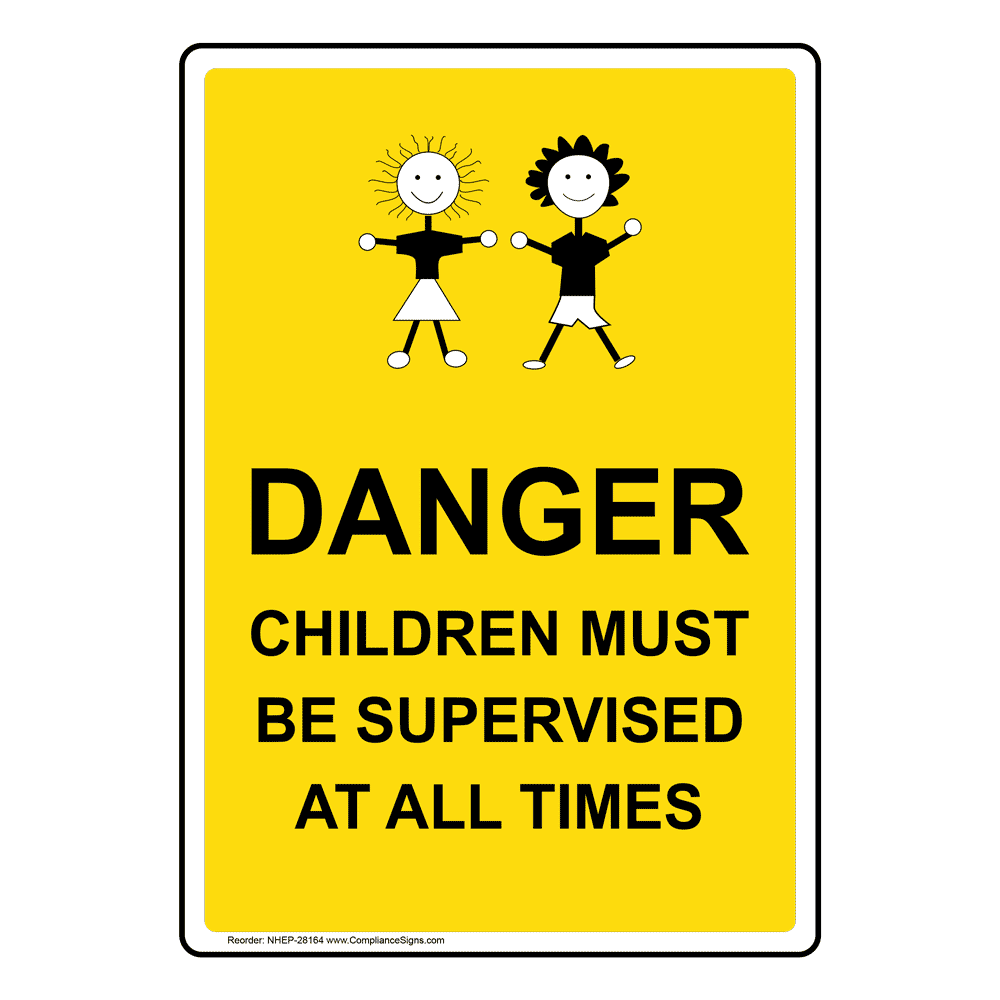 Rigid 200x300mm Danger deep water children should be supervised at all times 
