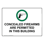 Concealed Firearms Are Permitted In This Building Sign NHE-17710