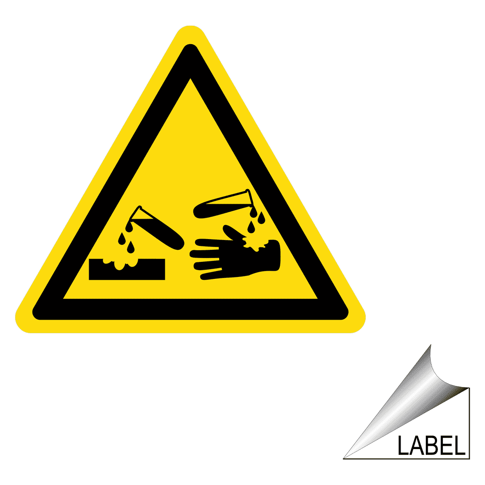 Warning Sticker _ Warning corrosive substances _ Stickers _ approx 6cm 