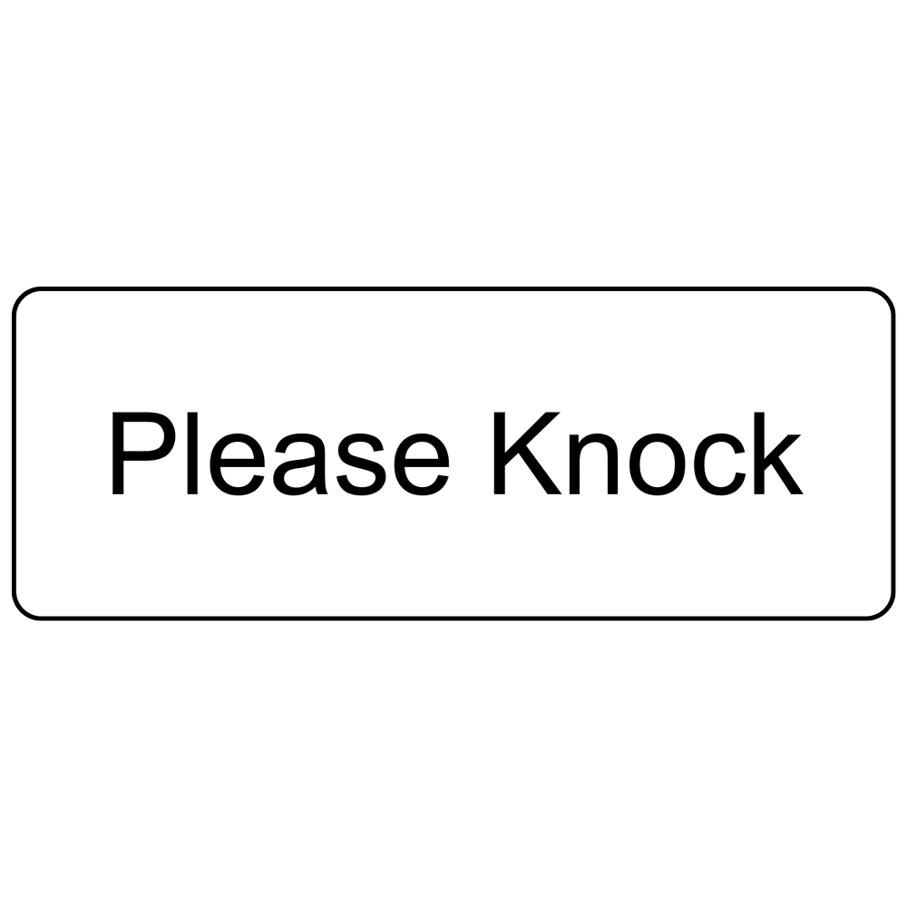 Please Knock Black on White Engraved Sign EGRE-17846-BLKonWHT Courtesy please-knock-black-on-white-engraved-sign-egre-17846-blkonwht-courtesy
