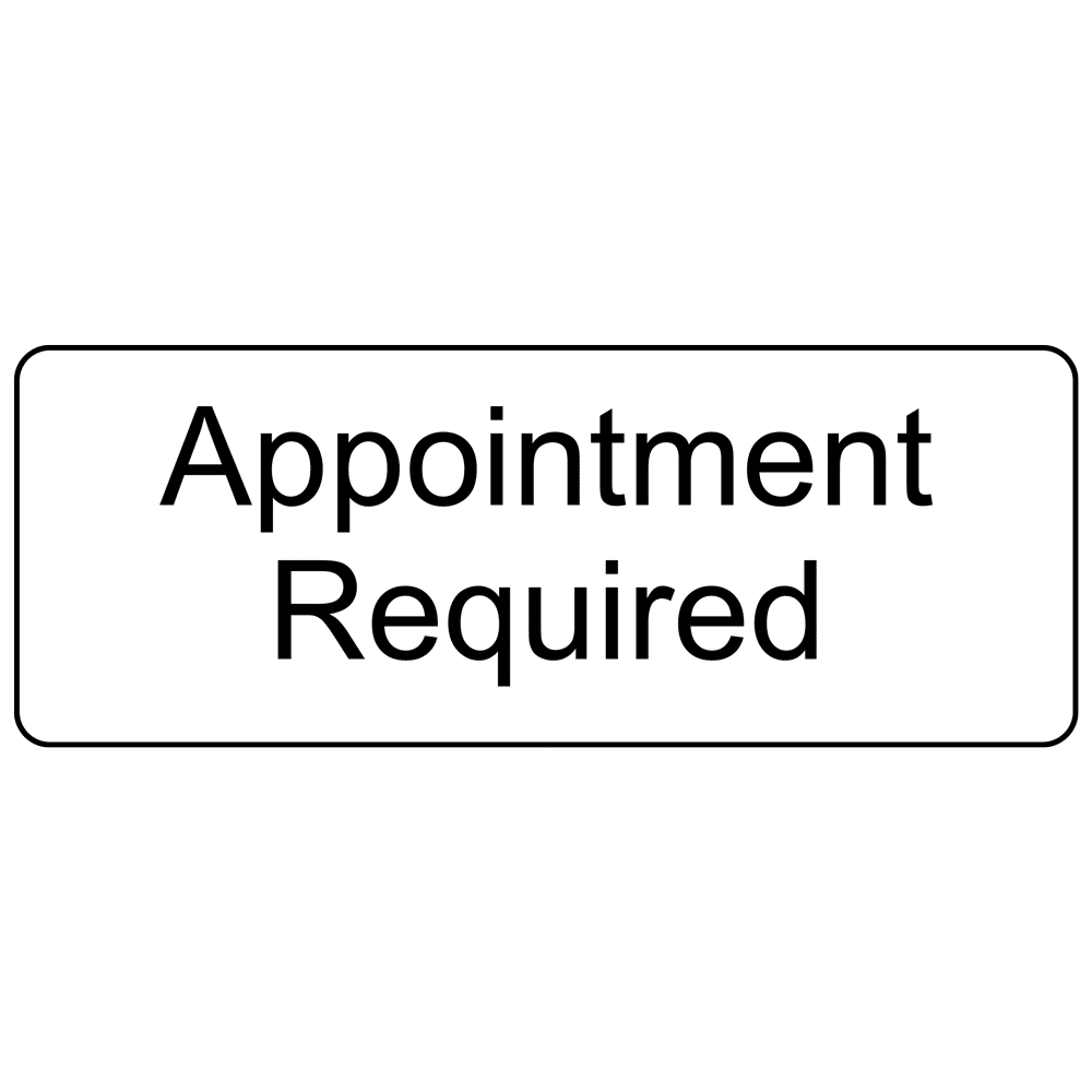 Appointment Required Engraved Sign for Office 8x3 in Black on Silver Plastic by ComplianceSigns 
