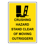 Portrait Crushing Hazard Stand Clear Sign NHEP-13082 Worksite