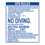Spa Rules Sign NHE-15267-Florida Swimming Pool / Spa