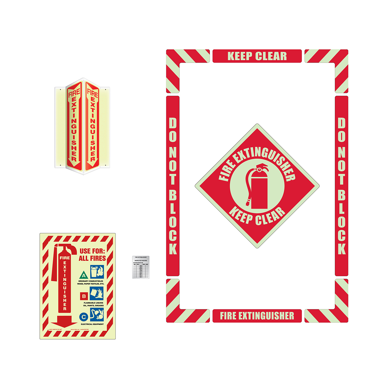 Glow-in-Dark Fire Extinguisher Identification Kit