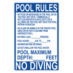 Pool Rules No Food Or Beverages In Pool Or Deck Sign NHE-15265-Florida
