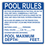 Pool Rules Sign NHE-15266-Florida Swimming Pool / Spa