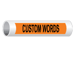 Custom Words Pipe Label PIPE-CUSTOM-BLKonORNG