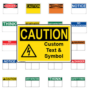 Custom OSHA / ANSI Sign with Symbol and Text