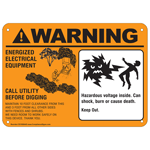 ANSI WARNING Energized Electrical Equipment Call Utility Sign CS508445