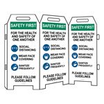 OSHA SAFETY FIRST For The Health And Safety Tri-Side Floor Sign CS999027