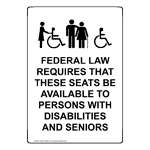 Portrait ADA Federal Law Requires Sign With Symbol NHEP-28285