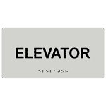 Pearl Gray ADA Braille Elevator Sign with Tactile Text - RSME-305_Black_on_PearlGray