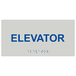 Pearl Gray ADA Braille Elevator Sign with Tactile Text - RSME-305_Blue_on_PearlGray