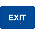 Blue ADA Braille EXIT Sign RRE-655_White_on_Blue