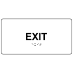 White ADA Braille Exit Sign with Tactile Text - RSME-335_Black_on_White