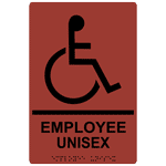 Canyon ADA Braille Accessible EMPLOYEE UNISEX Sign with Symbol RRE-35202-Black_on_Canyon