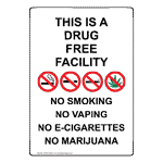 Portrait This Is A Drug Free Facility Sign With Symbol