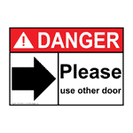 ANSI DANGER Please use other door Sign with Symbol ADE-28573