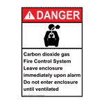 Portrait ANSI DANGER Carbon dioxide Sign with Symbol ADEP-28550