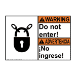 English + Spanish ANSI WARNING Do Not Enter! Sign With Symbol AWB-13627